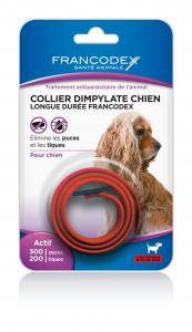 Collier antiparasitaire chien - Francodex - Rouge