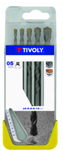 Coffret 5 forets à béton Pro - Tivoly - Ø 4 à 10 mm