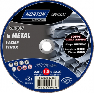 Meule tronçonnage pour métal NORTON EXPERT - Ø 230 x 2mm 