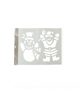 Pochoir géant de Noël - Bonhomme de neige et Père Noël - 44,5 x 59,5 cm