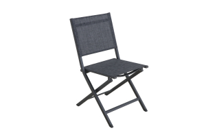 Chaise pliante, structure aluminium, toile polyester/PVC - Anthracite chiné