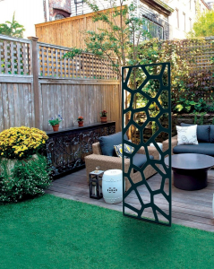 Treillis occultant osier avec feuillage vert - Clôture, bordure et brise vue  - Aménagement de jardin - Jardin et Plein air