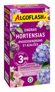 Engrais hortensias et rhododendrons - Algoflash - Boîte 1,8 kg