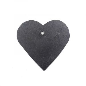 Etiquette coeur en ardoise - Comptoir Botanique - 9 x 9 cm