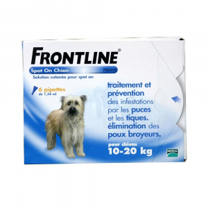 Frontline Spot On x 4 pour chien de 10 à 20 kg - Traitement, prévention et élimination de puces, tiques et poux