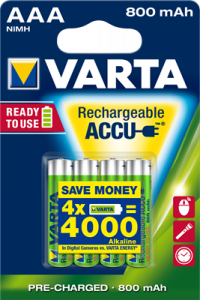 Piles rechargeables AAA 800 MAH - Varta
