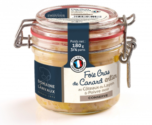 Foie Gras de Canard entier - Domaine de Lanvaux - Au Côteaux du Layon et Poivre noir - 180 g