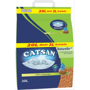 Litière natuelle plus - Catsan - 20 litres dont 3 gratuits