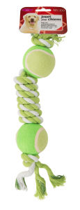 Jouet maxi corde double balle tennis - Muzo - 39 cm
