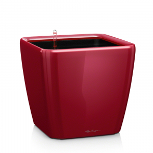 Pot Quadro LS 28 - All in One Set - Lechuza - Ø 28,5 x 26 cm - Rouge scarlet brillant