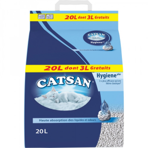 Litière hygiène Catsan - 20 litres dont 3 gratuits