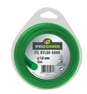 Fil Nylon rond - Progreen - vert fluo - Ø 1.6mm x 15m