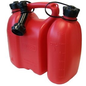 Bidon double pour carburant & huile - Oregon - rouge - 3L + 1.5L 