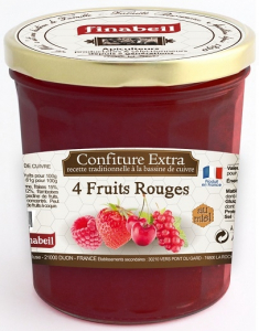 Confiture 4 fruits rouges au miel - Finabeil - 375 gr