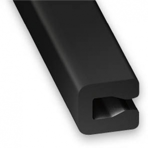 Profilé U entourage tôle PVC noir CQFD - 7x4x0.6 L 1m 
