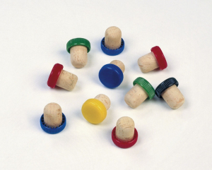 Bouchon liège tête plastique - Duhalle - Multicolores - Lot de 10