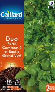 Duo persil commun/basilic grand vert - Graines - Caillard