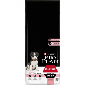 Croquette pour chiens Medium puppy sensitive skin Optiderma - Proplan - saumon - 12 kg