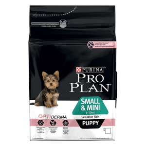 Croquette pour chiens Small & mini puppy sensitive skin Optiderma - Proplan - saumon - 3 kg