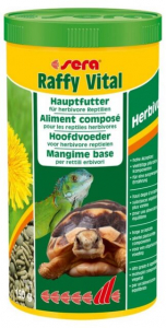 Sera - Aliment composé Raffy Vital pour tortues terrestres et reptiles herbivores - 190 g - 1000 ml
