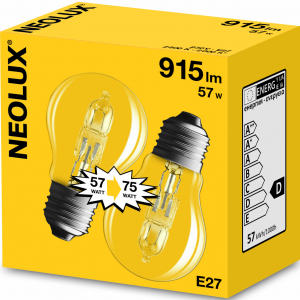 Lot de 2 ampoules halogène Eco de forme standard - Neolux - 27 W - E27