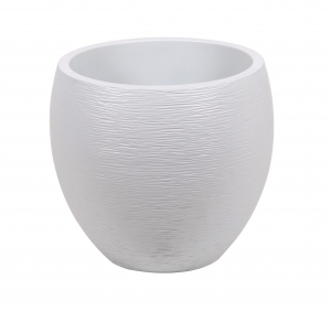Pot ovale Egg Graphit - 50 x 50 x 45 cm - Blanc