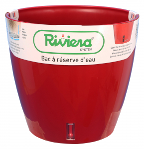 Pot de fleurs Eva New rond - Riviera System - Rouge - Ø 25.5 x 23 cm