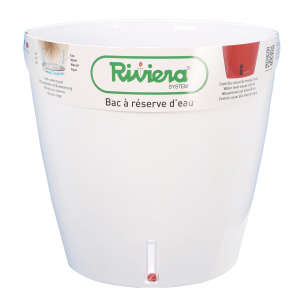 Pot de fleurs Eva New rond - Riviera System - Blanc - Ø 35 x 33 cm