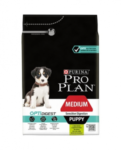 Croquettes pour chiens Medium puppy sensitive digestion Optidigest - Proplan - agneau&riz - 3 kg 