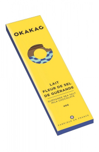 Tablette chocolat au lait fleur de sel de Guérande - Okakao - 40 gr