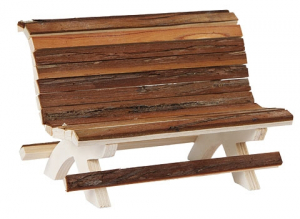 Banc en bois "Nature" pour petit rongeur - 18 x 11 x 12 cm