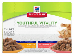 Aliment chat Science Plan Youthful Vitality - Hill's - 12 x 85 g 