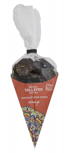 Cornet chocolat noir coeur orange - Maison Taillefer 150 gr