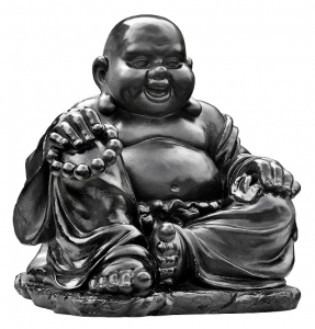 Bouddha chinois rieur ciré noir Hairie Grandon