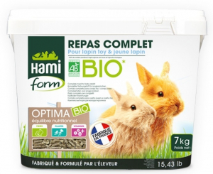 Repas complet pour lapin Toy et jeune lapin - Hami form - Optima bio - 7 kg