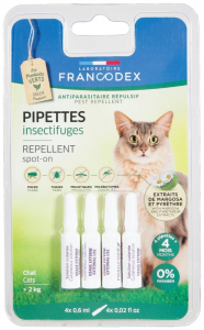 Pipettes antiparasitaires Chat - Francodex - 4 x 0.6 ml