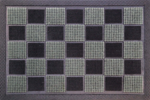 Tapis picots floqués - Noir-Gris - 40 x 60 cm