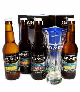 Coffret de 4 Bières Bio avec Verre offert - AR-MEN - 4 x 33 cl