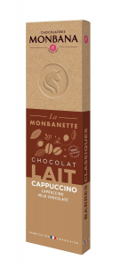 Barre chocolat au lait cappuccino - Monbana - 40 gr