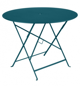 Table pliante Bistro - Fermob - Ø 96 cm - Bleu Acapulco