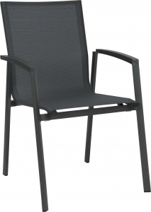 Fauteuil empilable Top - Stern - Anthracite/Carbone - alu