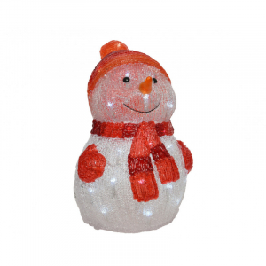 Bonhomme de neige lumineux - Blanc chaud - 35 cm - extérieur