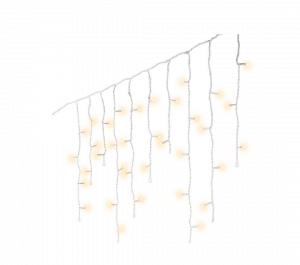 Guirlande rideau - Blanc chaud - 11 m -extérieur - câble blanc