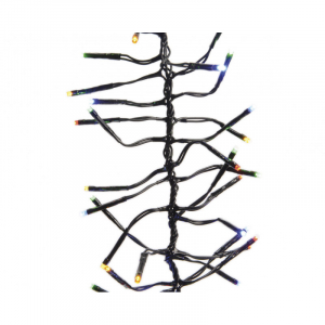 Guirlande lumineuse en grappes - Multicolore - 14 m - extérieur - câble noir