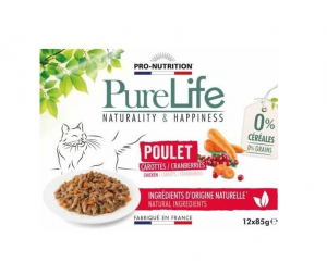 Pâtée pour chat - Poulet - Pure Life - 12 X 85 g