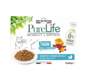 Pâtée pour chat - Thon - Pure Life - 12 X 85 g