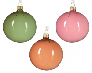 Boule translucide - Verre - Modèle au choix - Vert, rose ou orange