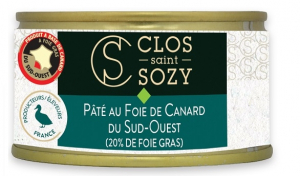Pâté au foie de canard du Sud-Ouest - Clos Saint Sozy - 20% foie gras - 130 gr