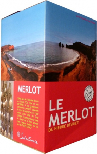 Vin de pays d'Oc - Merlot de Pierre Bésinet - Rouge - Bagin Box de 10 litres 