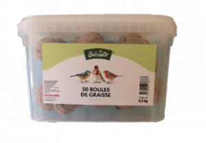 Boules de graisse pour oiseaux de jardin- Belcanto - sans filet - 50x90 gr  Coustenoble